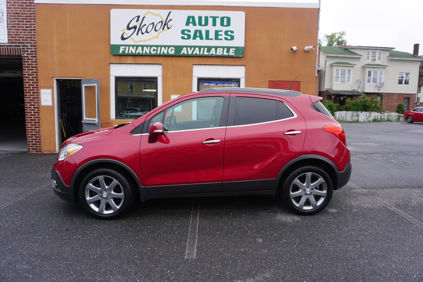 2014 RED /BLACK BUICK ENCORE CONVENIENCE (KL4CJBSB5EB) with an 1.4L I4 engine, AUTOMATIC transmission, located at 312 Centre Ave, Schuylkill Haven, PA, 17972, (570) 593-5278, 40.638130, -76.177383- Photo#0
