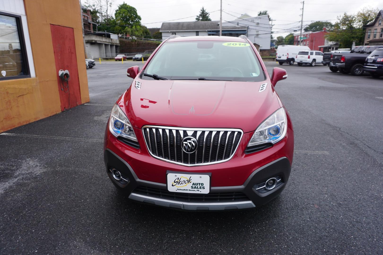 2014 RED /BLACK BUICK ENCORE CONVENIENCE (KL4CJBSB5EB) with an 1.4L I4 engine, AUTOMATIC transmission, located at 312 Centre Ave, Schuylkill Haven, PA, 17972, (570) 593-5278, 40.638130, -76.177383- Photo#1