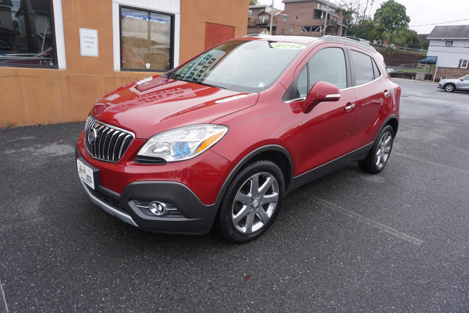 2014 RED /BLACK BUICK ENCORE CONVENIENCE (KL4CJBSB5EB) with an 1.4L I4 engine, AUTOMATIC transmission, located at 312 Centre Ave, Schuylkill Haven, PA, 17972, (570) 593-5278, 40.638130, -76.177383- Photo#2