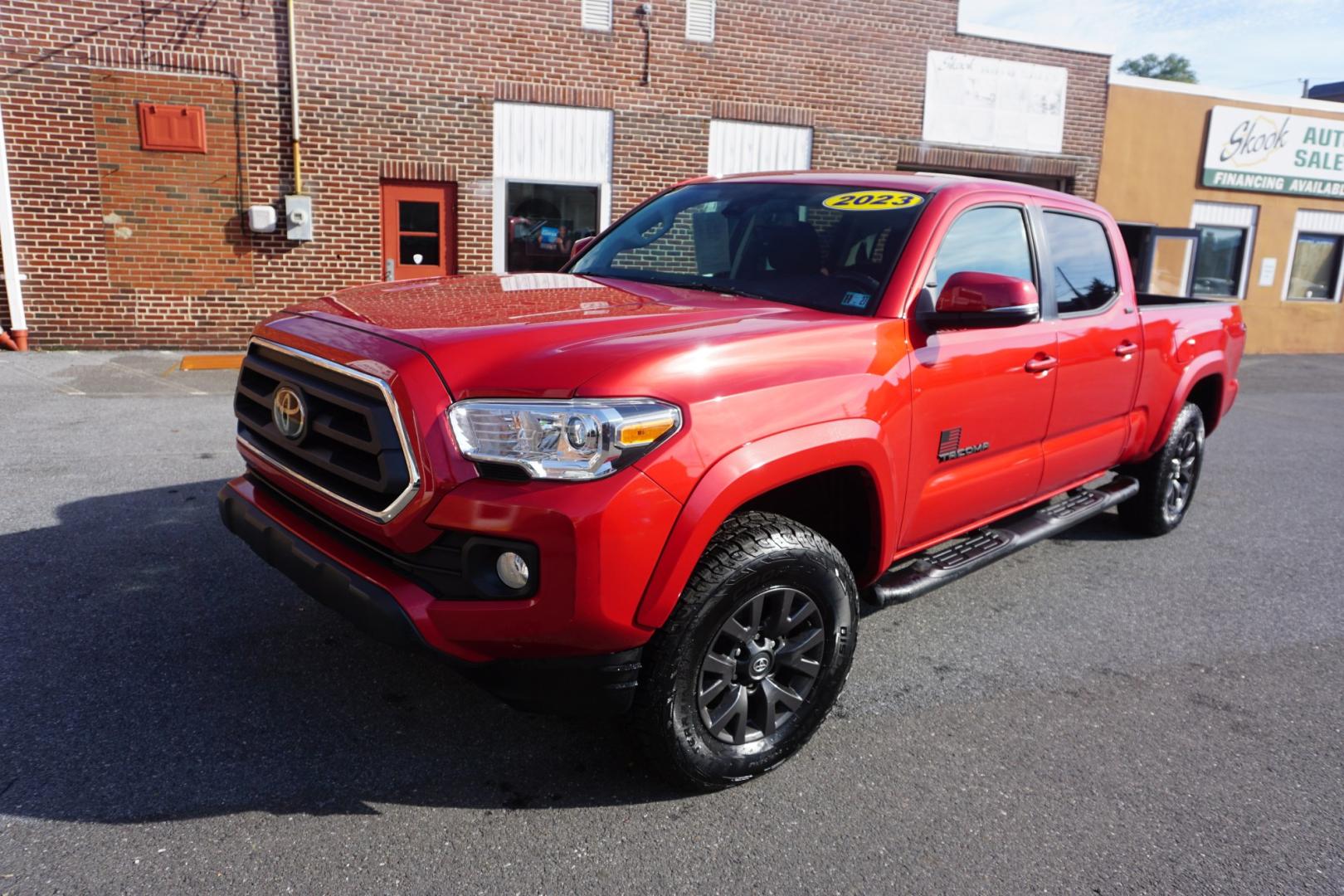 2023 RED TOYOTA TACOMA SR5 (3TYDZ5BN4PT) with an 3.5L V6 engine, Automatic transmission, located at 312 Centre Ave, Schuylkill Haven, PA, 17972, (570) 593-5278, 40.638130, -76.177383- Photo#2
