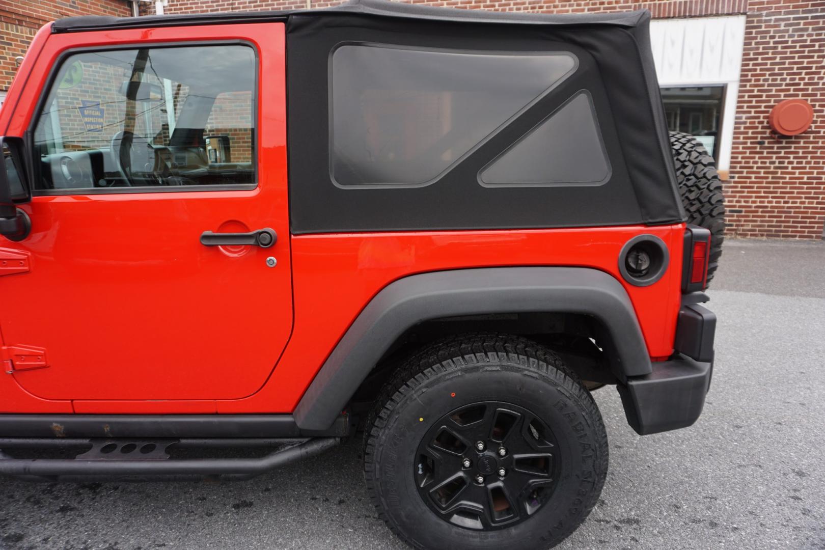 2017 RED /BLACK JEEP WRANGLER WILLYS WHEELER (1c4ajwag0hl) with an 3.6L V6 engine, AUTOMATIC transmission, located at 312 Centre Ave, Schuylkill Haven, PA, 17972, (570) 593-5278, 40.638130, -76.177383- Photo#5