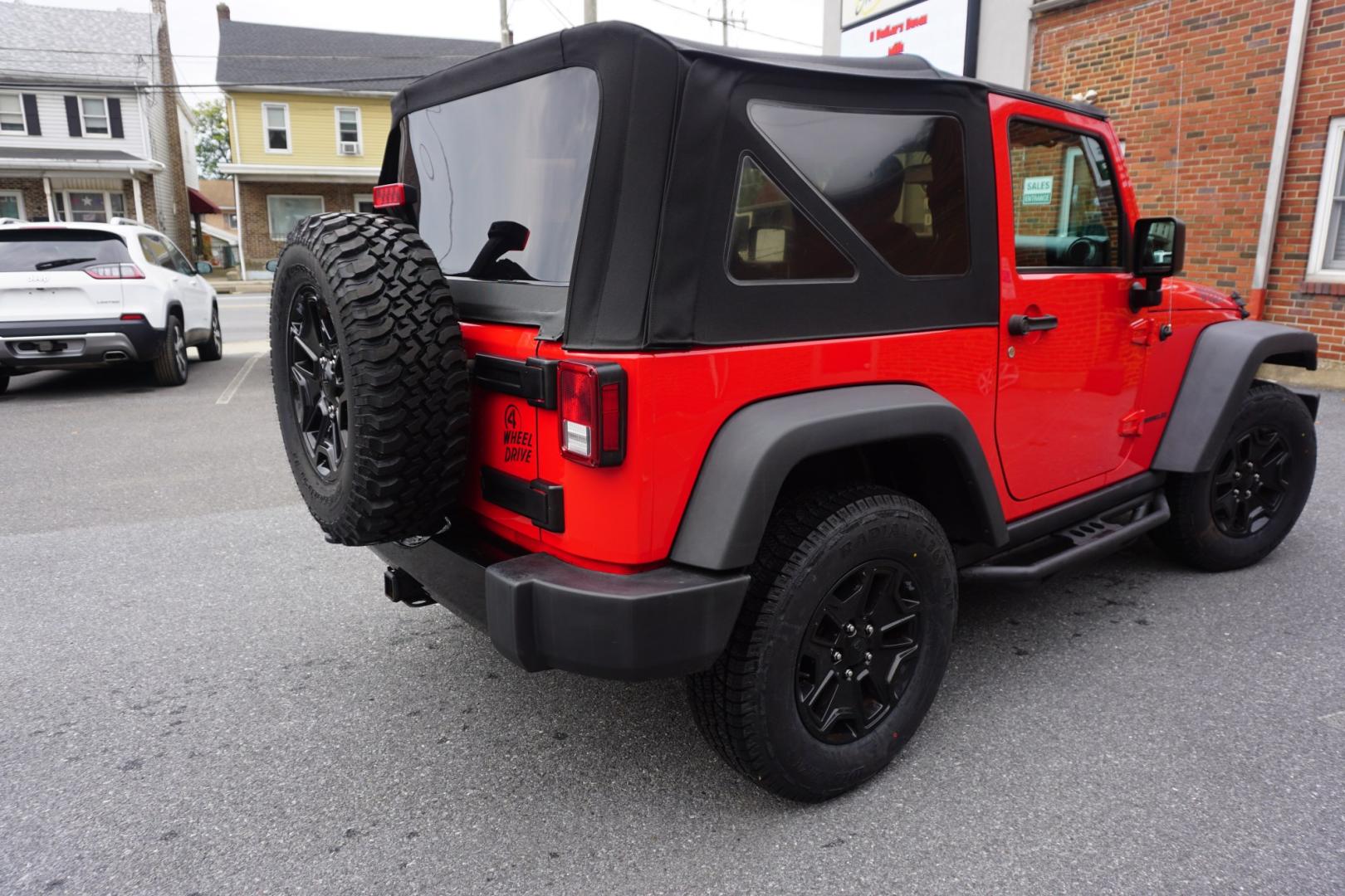 2017 RED /BLACK JEEP WRANGLER WILLYS WHEELER (1c4ajwag0hl) with an 3.6L V6 engine, AUTOMATIC transmission, located at 312 Centre Ave, Schuylkill Haven, PA, 17972, (570) 593-5278, 40.638130, -76.177383- Photo#9