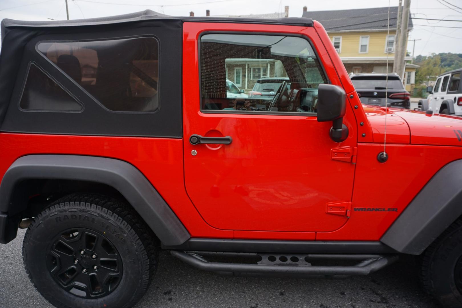 2017 RED /BLACK JEEP WRANGLER WILLYS WHEELER (1c4ajwag0hl) with an 3.6L V6 engine, AUTOMATIC transmission, located at 312 Centre Ave, Schuylkill Haven, PA, 17972, (570) 593-5278, 40.638130, -76.177383- Photo#11