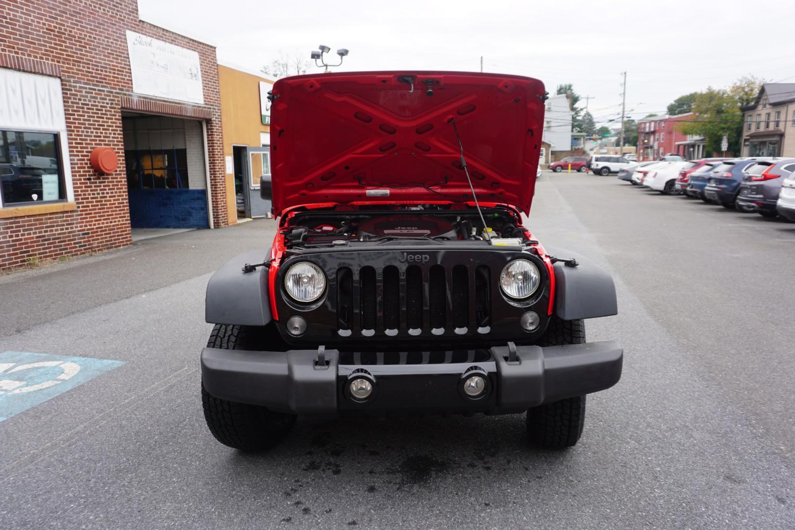 2017 RED /BLACK JEEP WRANGLER WILLYS WHEELER (1c4ajwag0hl) with an 3.6L V6 engine, AUTOMATIC transmission, located at 312 Centre Ave, Schuylkill Haven, PA, 17972, (570) 593-5278, 40.638130, -76.177383- Photo#14