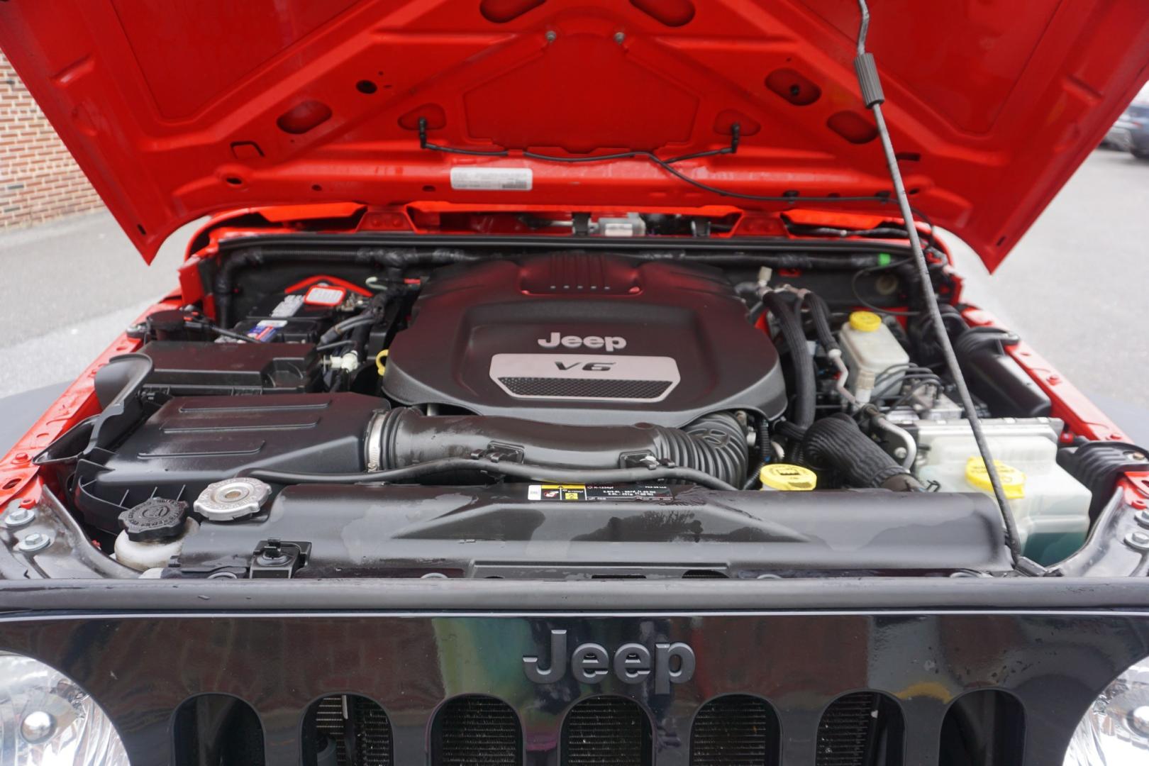 2017 RED /BLACK JEEP WRANGLER WILLYS WHEELER (1c4ajwag0hl) with an 3.6L V6 engine, AUTOMATIC transmission, located at 312 Centre Ave, Schuylkill Haven, PA, 17972, (570) 593-5278, 40.638130, -76.177383- Photo#15
