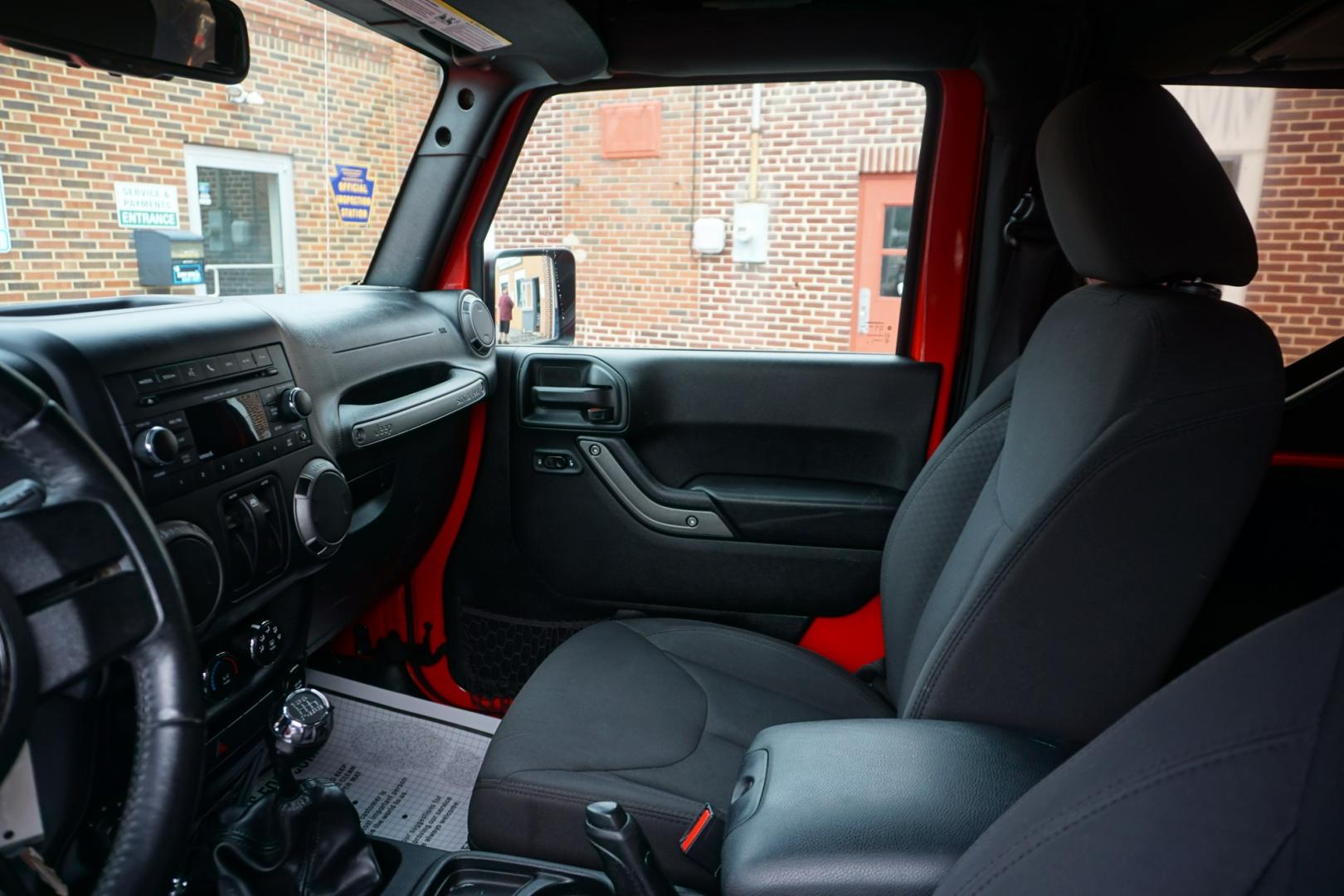 2017 RED /BLACK JEEP WRANGLER WILLYS WHEELER (1c4ajwag0hl) with an 3.6L V6 engine, AUTOMATIC transmission, located at 312 Centre Ave, Schuylkill Haven, PA, 17972, (570) 593-5278, 40.638130, -76.177383- Photo#17