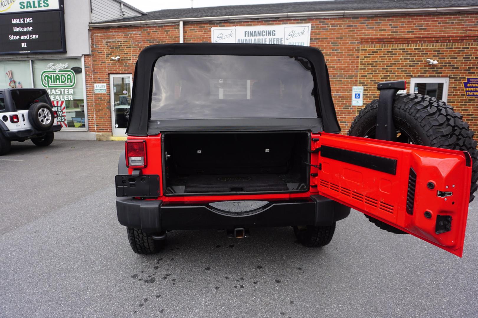 2017 RED /BLACK JEEP WRANGLER WILLYS WHEELER (1c4ajwag0hl) with an 3.6L V6 engine, AUTOMATIC transmission, located at 312 Centre Ave, Schuylkill Haven, PA, 17972, (570) 593-5278, 40.638130, -76.177383- Photo#24
